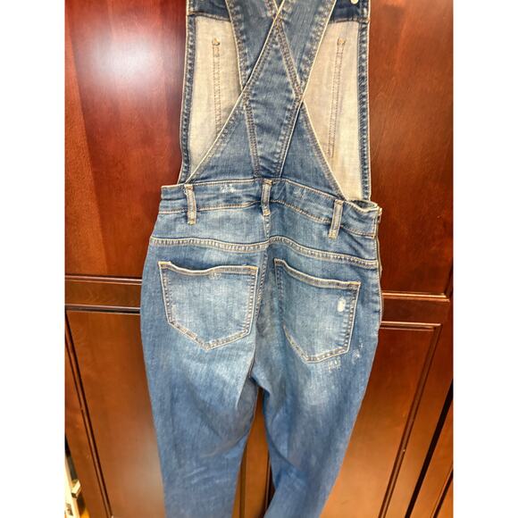 Divided by H&M Women's Blue Denim Distressed Overalls Size 6 - Picture 4 of 10